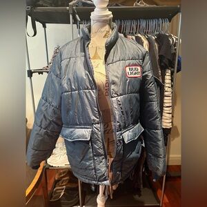 Bud Light Blue Puffer Jacket